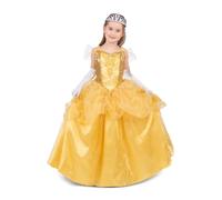 My Other Me Déguisement de princesse fille, taille 10-12 ans. Comprend une robe jaune avec bretelles et des vols bouffants à la taille, un corps brodé à paillettes, des gants longs blancs et un jupon.