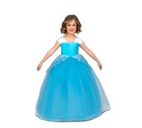 My Other Me Déguisement de princesse pour fille avec robe bleue, gants et cancan, taille 7-9 ans. Parfait pour briller lors de n'importe quelle fête costumée