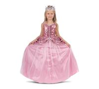 My Other Me Déguisement de princesse pour fille, taille 5-6 ans. Comprend un diadème, une robe rose à paillettes et un double volant rigide, une jupe avec cape en tulle brillant et un jupon.