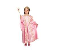 My Other Me Déguisement de princesse rose pour fille, taille 3-5 ans. Comprend une robe à double manches évasées, un col haut avec dentelle, une jupe plissée, un sceptre et une couronne dorée avec