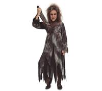 My Other Me Déguisement de psychopathe pour fille avec robe en noir et gris, taille 10-12 ans. Ajoutez une touche effrayante à votre fête d'Halloween