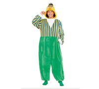 My Other Me Déguisement de pyjama Blas unisexe pour adulte, taille XS. Comprend une combinaison avec fermeture éclair, un pantalon vert et un chemisier à rayures avec capuche simulant la tête du