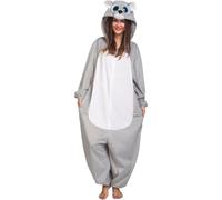 My Other Me Déguisement de pyjama d'ours gris et blanc avec combinaison à capuche unisexe pour enfant, taille 10-12 ans, parfait pour une aventure sauvage à la maison
