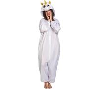 My Other Me - Déguisement de pyjama licorne blanche unisexe avec combinaison et capuche pour adulte taille ML. Entrez dans un monde plein de fantaisie et de magie avec ce charmant look