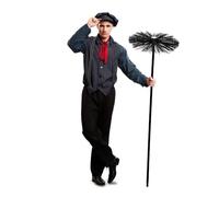 My Other Me Déguisement de ramoneur pour homme, noir, avec casquette, mouchoir, chemise, bretelles et pantalon, taille ML, parfait pour recréer le Londres victorien