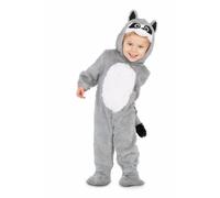 My Other Me Déguisement de raton laveur pour bébé unisexe, taille 7-12 mois. Comprend une combinaison grise, une queue anneau, des chaussons et une capuche avec visage de l'animal : masque noir autour