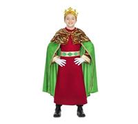 My Other Me Déguisement de roi magicien pour enfant avec cape, tunique et ceinture en rouge et vert, taille 7-9 ans. Choisissez ce costume pour un Noël magique et spécial