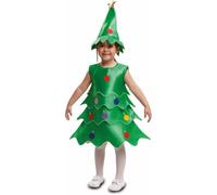 My Other Me Déguisement de sapin de Noël unisexe pour enfant avec bonnet et robe en forme de pin vert, taille 7-9 ans. Parfait pour égayer n'importe quelle fête de Noël