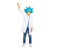 My Other Me Déguisement de scientifique fou unisexe pour enfant avec peignoir, t-shirt et perruque à sourcils en bleu et blanc, taille 5-6 ans. Libérez le chaos dans chaque expérience réussie