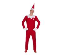 My Other Me Déguisement de Scout Elf pour adulte avec bonnet, t-shirt, moufles et pantalon en blanc et rouge, taille S. Laissez libre cours à votre esprit de Noël