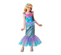 My Other Me Déguisement de sirène pour fille avec robe et coiffe en bleu et vert, taille 10-12 ans. Laissez le charme de l'océan l'accompagner dans vos aventures sous-marines.