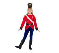 My Other Me Déguisement de soldat casse-noisette pour fille, taille 10-12 ans, comprend une veste rouge, un pantalon bleu, une ceinture et un chapeau noirs, avec détails dorés. Classique de conte de
