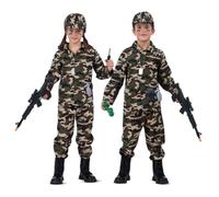 My Other Me Déguisement de soldat unisexe pour enfant, taille 3-5 ans, comprend une casquette, une veste et un pantalon de camouflage, un talkie-walkie et une mitrailleuse noire, une grenade et une