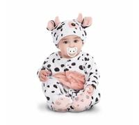 My Other Me Déguisement de vache pour bébé unisexe avec bonnet, singe, chaussons, queue, tétine en noir et blanc, taille 7-12 mois, idéal pour un carnaval adorable et câlin