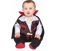My Other Me Déguisement de vampire Dracula pour bébé garçon avec combinaison et cape en noir et rouge, taille 0-6 mois. Parfait pour créer des souvenirs inoubliables à Halloween