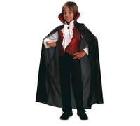 My Other Me Déguisement de vampire pour enfant avec gilet avec chemise, pantalon et cape en noir et rouge, taille 5-6 ans. Laissez une empreinte sur chaque fête d'Halloween