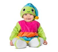 My Other Me Déguisement de ver pour bébé unisexe en vert et rose avec bonnet lumineux, robe et chaussons taille 12-24 mois. Parfait pour les moments magiques et pleins de rire