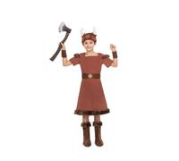 My Other Me Déguisement de Viking marron unisexe pour enfant avec chapeau, robe, ceinture, poignets et couvre-bottes Taille 7-9 ans. Parfait pour revivre d'anciennes gestes nordiques au carnaval