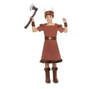 My Other Me Déguisement de viking pour enfant marron avec chapeau, robe, ceinture, poignets et couvre-bottes. Transformez-vous en véritable guerrier scandinave. Taille 3-4 ans