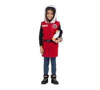 My Other Me Déguisement d'explorateur du pôle Nord unisexe pour enfant en rouge avec lunettes de ski, gilet à capuche et pingouin en peluche, taille 3-5 ans, prêt à découvrir le froid arctique