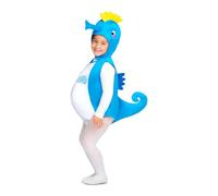 My Other Me Déguisement d'hippocampe unisexe pour enfant en bleu avec bonnet et combinaison, taille 10-12 ans. Plongez dans un monde sous-marin amusant.