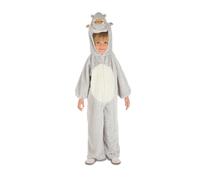 My Other Me Déguisement d'hippopotame unisexe pour enfant avec combinaison à capuche en blanc et gris, taille 3-4 ans, parfait pour une aventure dans le monde animal