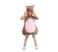 My Other Me Déguisement d'hippopotame unisexe pour enfant, taille 3-4 ans. Comprend un bonnet avec yeux noirs, un nez et deux dents et une robe en peluche marron douce avec ventre et oreilles roses.