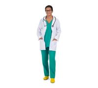 My Other Me Déguisement Docteur pour femme, taille M. Comprend une veste blanche avec poches, une casaque et un pantalon long vert. Professionnel, confortable et élégant.
