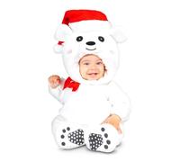My Other Me Déguisement d'ours pour bébé unisexe blanc avec bonnet, combinaison et chaussons taille 7-12 mois. Faites de votre petit l'ours le plus adorable de la forêt.