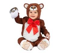 My Other Me Déguisement d'ours unisexe en marron avec bonnet, nœud, body, pot de miel en peluche et chaussons taille 24-36 mois. Votre bébé, l'ours le plus tendre de tous.