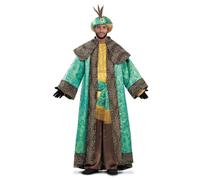 My Other Me Déguisement du Roi Magicien Baltasar pour homme avec tunique, bonnet, ceinture et chemise en vert et marron, taille ML Revivez la majesté des Rois Mages.