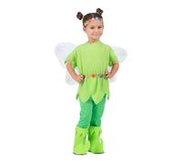 My Other Me Déguisement Fée Clochette pour fille avec bandeau, ailes, robe, collants et couvre-bottes en vert, taille 10-12 ans. Parfait pour briller à n'importe quelle fête féerique