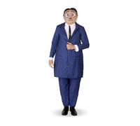 My Other Me Déguisement Gomez Addams pour homme adulte bleu avec pantalon avec chemise et cravate, veste et masque taille S. Présence parfaite pour toutes les occasions spéciales