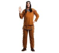 My Other Me Déguisement indien marron pour homme adulte avec bandeau, chemise et pantalon taille ML. Traversez la plaine avec style lors de votre prochaine fête à thème.