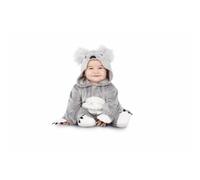 My Other Me Déguisement Koala pour bébé unisexe, taille 0-6 mois. Comprend un monog ris avec pattes blanches, griffes noires, capuche oreilles pompeuses, yeux noirs et nez rond.