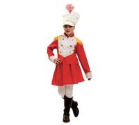 My Other Me - Déguisement Majorette uniforme avec chapeau, veste et jupe en blanc et rouge, taille 5-6 ans. Ne manquez pas d'impressionner à chaque défilé avec style et grâce