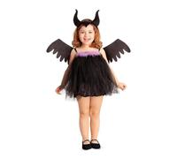My Other Me Déguisement Maléfique pour bébé avec bandeau, robe et ailes en violet et noir, taille 7-12 mois. Transformez chaque instant en un conte de fées sombre