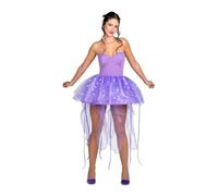 My Other Me Déguisement méduse pour femme, taille M. Comprend une robe violette courte avec décolleté en forme de cœur, une jupe et des tentacules en tulle et des lumières qui brillent comme une