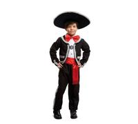 My Other Me Déguisement mexicain pour enfant avec veste, nœud papillon, ceinture et pantalon en rouge et noir, taille 10-12 ans. Parfait pour célébrer le jour de l'indépendance mexicaine