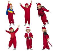 My Other Me Déguisement multithématique 6 en 1 pour enfant unisexe avec combinaison, bonnet et accessoires textiles de couleur rouge, taille 5-6 ans. Découvrez le pouvoir de l'imagination
