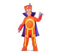 My Other Me Déguisement Oculus Max pour enfant avec costume, cape, bonnet, manchon, arme textile et couvre-bottes en orange et jaune, taille 6-7 ans. Préparez-vous à sauver la journée avec style