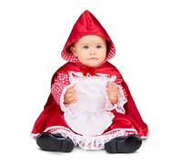 My Other Me Déguisement pour bébé du petit chaperon avec robe et cape de couleur rouge, détails à carreaux et tablier avec dentelle pour fille, taille 0-6 mois. Parfait pour des moments inoubliables