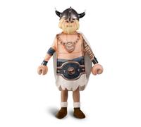 My Other Me Déguisement pour enfant Charlie Playmobil beige et gris avec casace, cape, couvre-bottes, masque et gants, taille 5-6 ans. Parfait pour un voyage à l'ère des Vikings