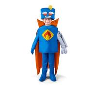 My Other Me Déguisement pour enfant Mr King avec bonnet, costume, pantalon, couvre-bottes, cape, gant, moufle et bras robot en bleu, taille 4-5 ans. Vivez une aventure magique entre les flammes et les