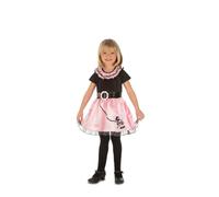 My Other Me Déguisement pour fille des années 50 avec robe, ceinture et détails en rose et noir, taille 12-24 mois. Parfait pour la petite star du rock 'n' roll rétro