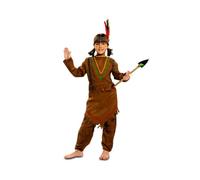 My Other Me Déguisement pour fille indienne avec chemise, pantalon et ruban avec plume en marron, taille 1-2 ans. Parfait pour les aventures dans le vieil ouest