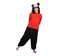 My Other Me Déguisement pyjama Pucca pour femme, taille M-L. Comprend une combinaison longue avec fermeture éclair, une capuche noire avec le visage du personnage, un chemisier rouge et un pantalon