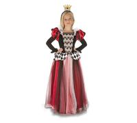 My Other Me Déguisement Reine de Cœurs pour fille avec robe et coiffe en rouge et noir, taille 7-9 ans. Parfait pour gouverner votre propre royaume fantastique