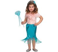 My Other Me Déguisement sirène bleue pour fille avec jupe sirène, baguette et bandeau taille 3-6 ans. Parfait pour vivre une aventure marine pleine de fantaisie
