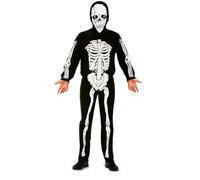 My Other Me Déguisement squelette unisexe pour enfant, taille 5-6 ans. Comprend une combinaison noire avec impression d'os blancs et un bourreau assorti. Un classique effrayant parfait pour Halloween.